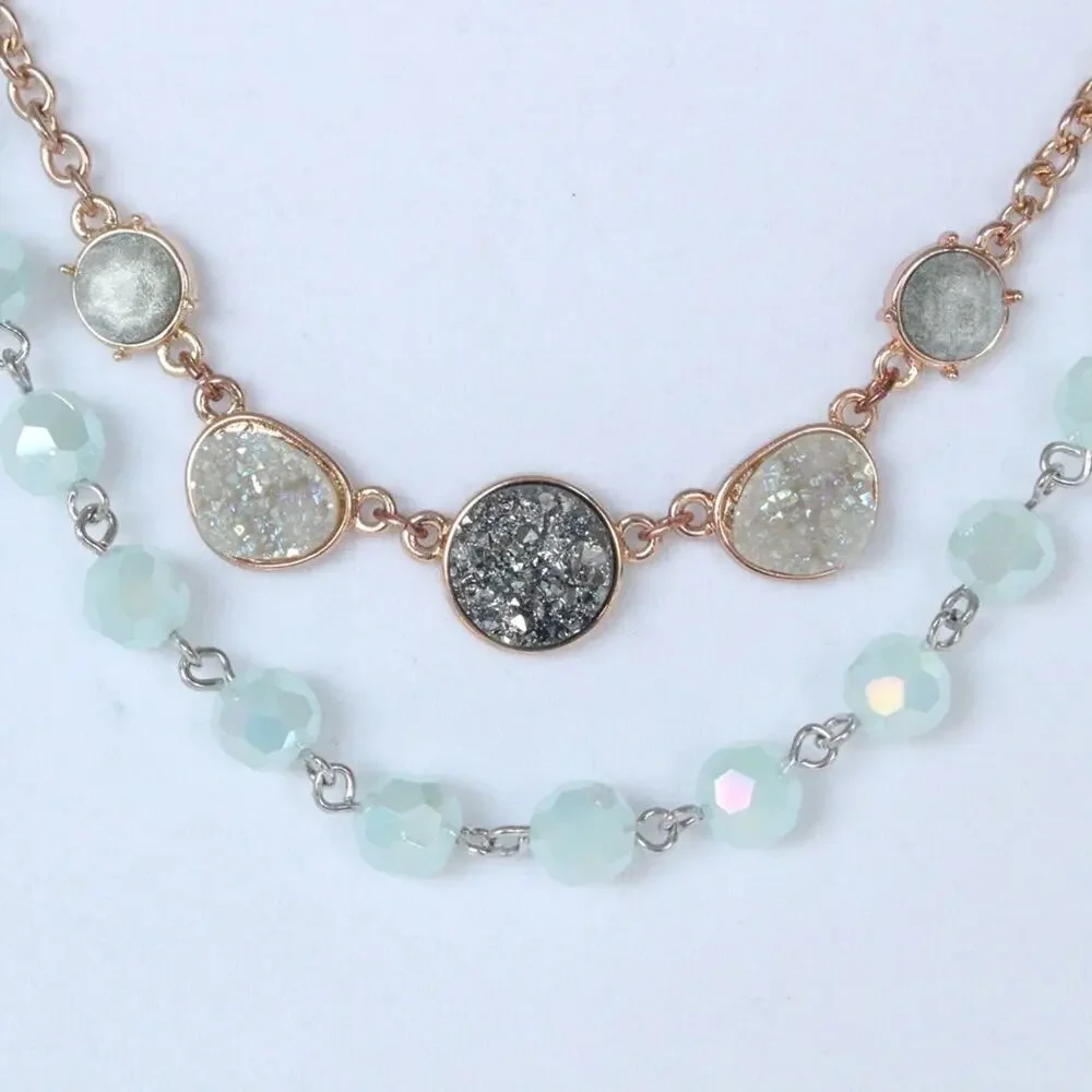 NEW Necklace Double Strand Rough Cut